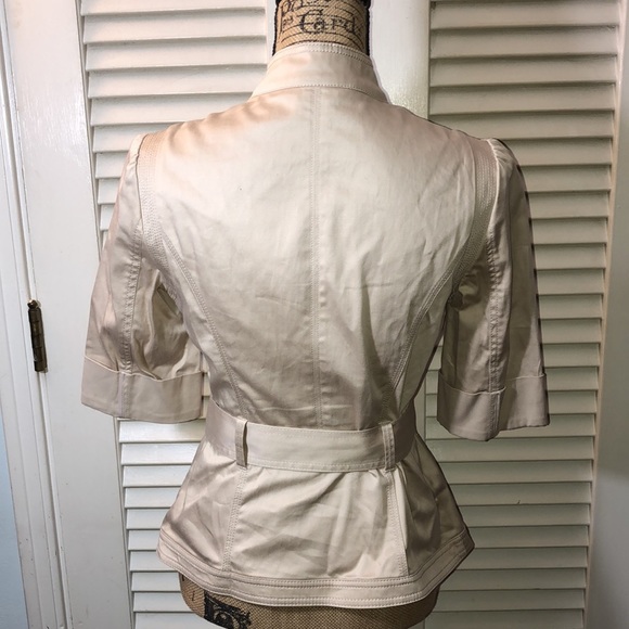 WH|BM Khaki 3/4 Sleeve Belted Jacket - Picture 4 of 10